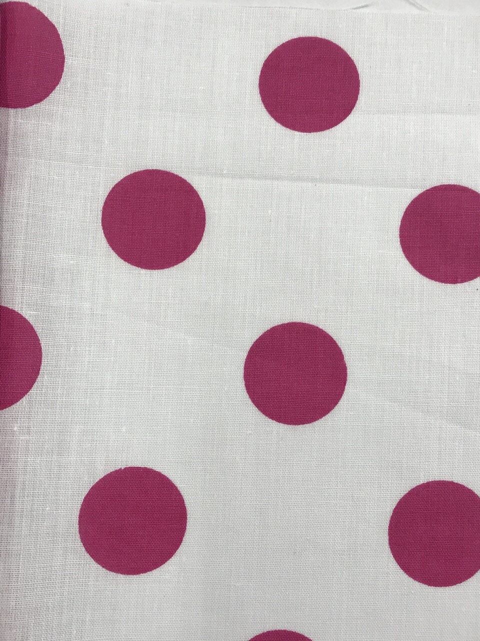 1 Yard White Poly Cotton Fabric with Fuchsia Dots Vibrant Polka Dot Fabric for Sewing, Crafts & Home Decor 59/60 Inches